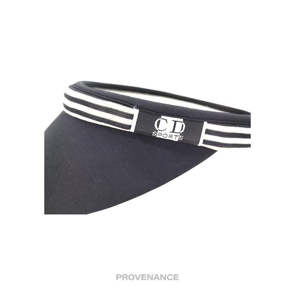 🔴 Christian Dior CD Sports Logo Visor - Striped Black White - Picture 8 of 11